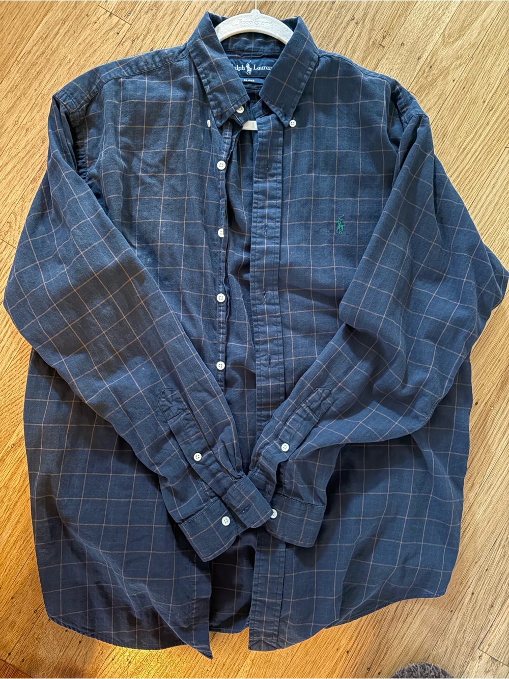 Ralph Lauren Navy Plaid Button-Down Shirt
